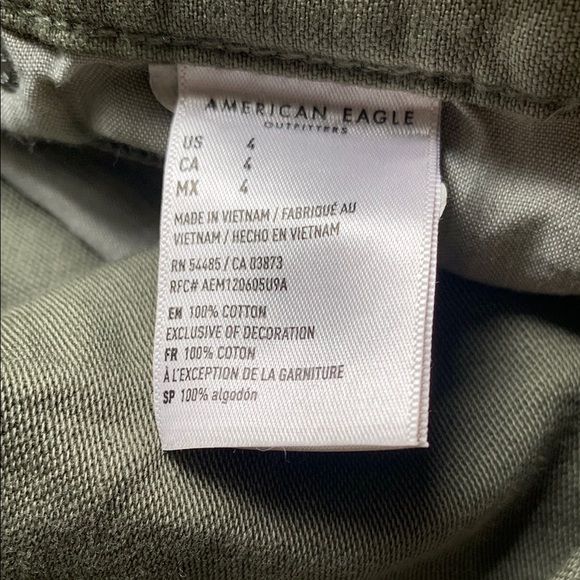 American Eagle, Olive Green Distressed Women Shorts - Picture 12 of 15